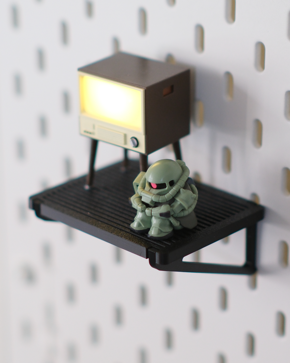 Ikea Skadis Minimal Toy Display Shelf – Snap‑on Pegboard Shelf For Mini Figures - thumbnail 6
